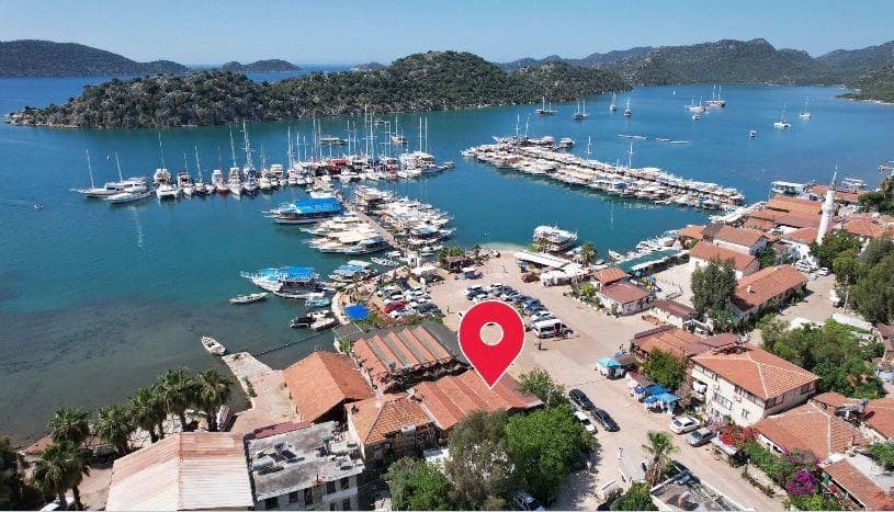 Gönül Pansiyon konum haritası — Üçağız limanı